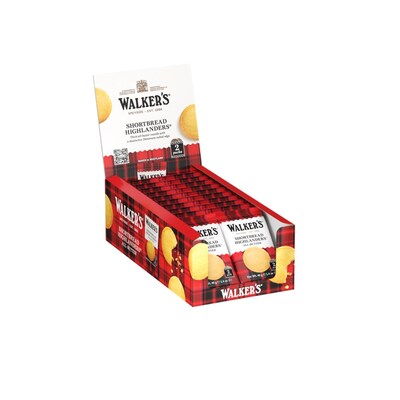 Walker's Shortbread Highlanders All-Butter Shortbread Cookies, 1.4 oz, 18/Pack (WKR01176)