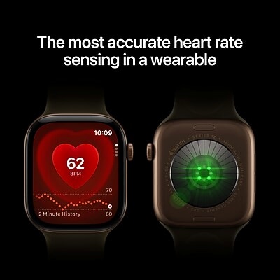 Apple Watch Series 12 GPS Smartwatch, 42mm, Black Aluminum Case with Sport Band, Medium/Large (MJEC4LS/A)