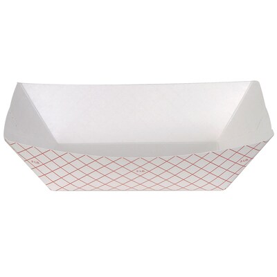 Dixie Kant Leek Polycoated Food Tray by GP PRO, 3 lb., Red Plaid, 500/Carton (RP3008)