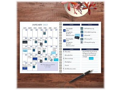 2023 TF Publishing Denim 9" x 11" Weekly & Monthly Planner, Blue (LWM-23-9726)