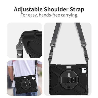 CODi iPad Essentials Bundle: Rugged Case iPad Air 11" (M2, M3), iPad Pro 11" (1-4 Gen) + Screen Protector, Black  (TK000006)