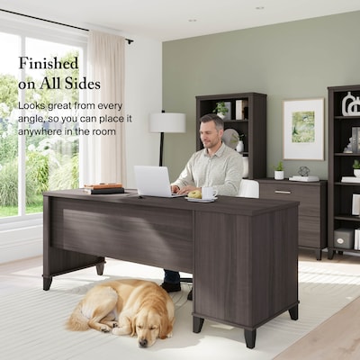 Bush Furniture Somerset 72"W Office Desk with Drawers, Storm Gray (WC81572)