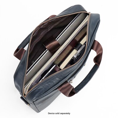 SaharaCase Leather Briefcase, Laptop Compatible, Oxford Blue (LT00084)