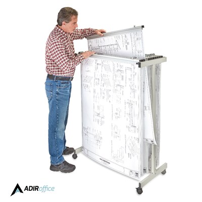 AdirOffice Metal Mobile File Cart with Lockable Wheels, Gray (615-KIT1)