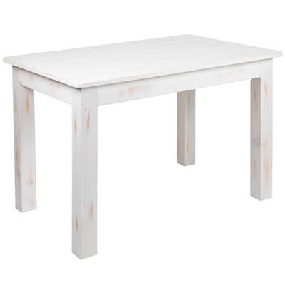 Flash Furniture HERCULES Series 46 Farm Dining Table, Rustic White (XAF46X30WH)