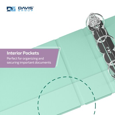 Davis Group, 1", 8.5" x 11", Round Ring View Binder, Assorted Pastel Colors, 6/Pack (7411-88-04)