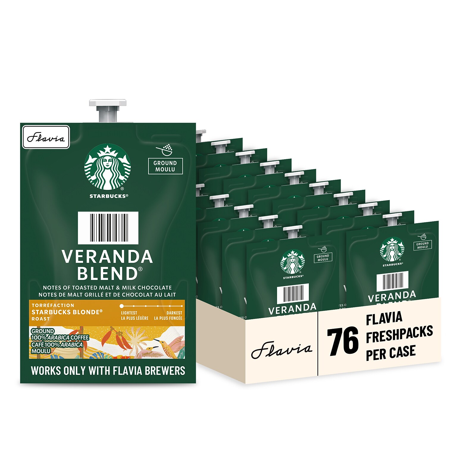Starbucks Veranda Blend Coffee Flavia Freshpacks, Blonde Roast, 76/Carton (MDR01037)