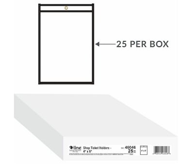 C-Line Stitched Vinyl Shop Ticket Holders, 4 x 6, 25/Box (CLI46046)
