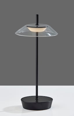Adesso ADS360 Ako 12"H LED Table Lamp, Black/Clear Acrylic (AD9206-01)
