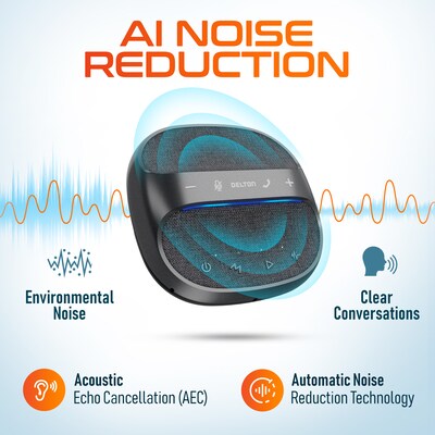 Delton C4700 Noise Reducing 360° Voice Pickup Wired/Wireless Conference Speaker Speakerphone, Black (DSC4700-WR)