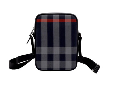 Burberry Check Camera Bag - Navy Grey Check