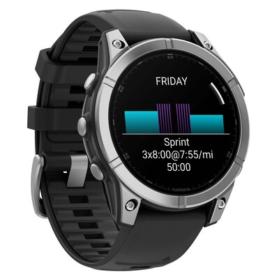Garmin fenix E AMOLED Multisport GPS Smartwatch, Stainless Steel & Black, 47mm (GRM0302502)