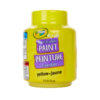 Crayola Washable Kids Paint, Yellow, 2 oz., 12/Bundle (BIN542834-12)