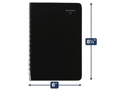 2024 AT-A-GLANCE DayMinder 5" x 8" Daily Planner, Black (SK46-00-24)