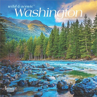 2025 BrownTrout Washington Wild & Scenic 7 x 7 Monthly Mini Wall Calendar (9781975474034)