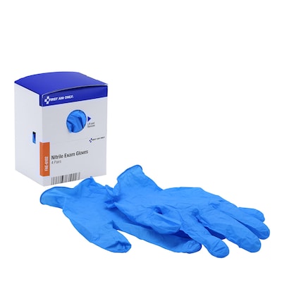 First Aid Only SmartCompliance, Refill, Powder Free Nitrile Exam Gloves, Latex Free, Large, 8/Box (F