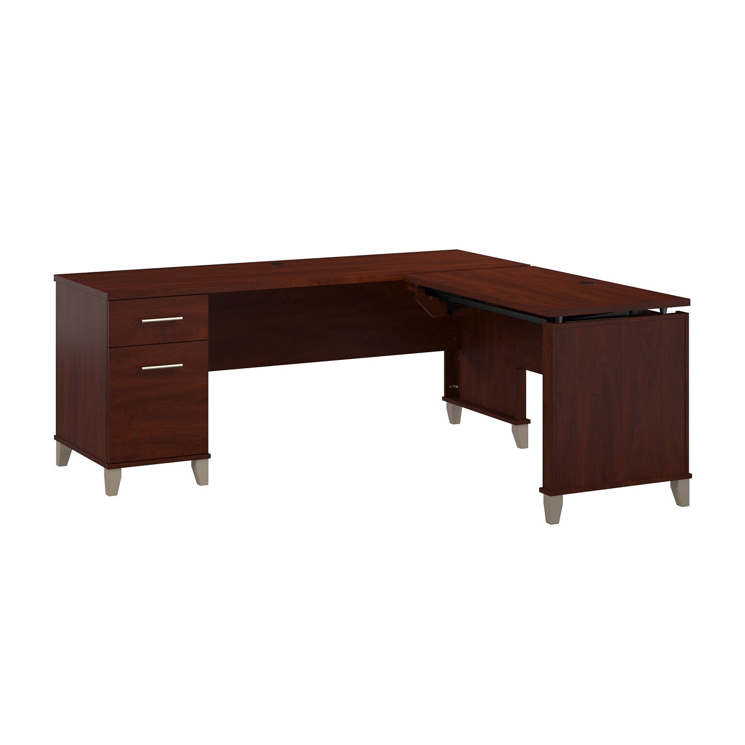 Bush Furniture Somerset 72W 3 Position Sit to Stand L Shaped Desk, Hansen Cherry (SET014HC)