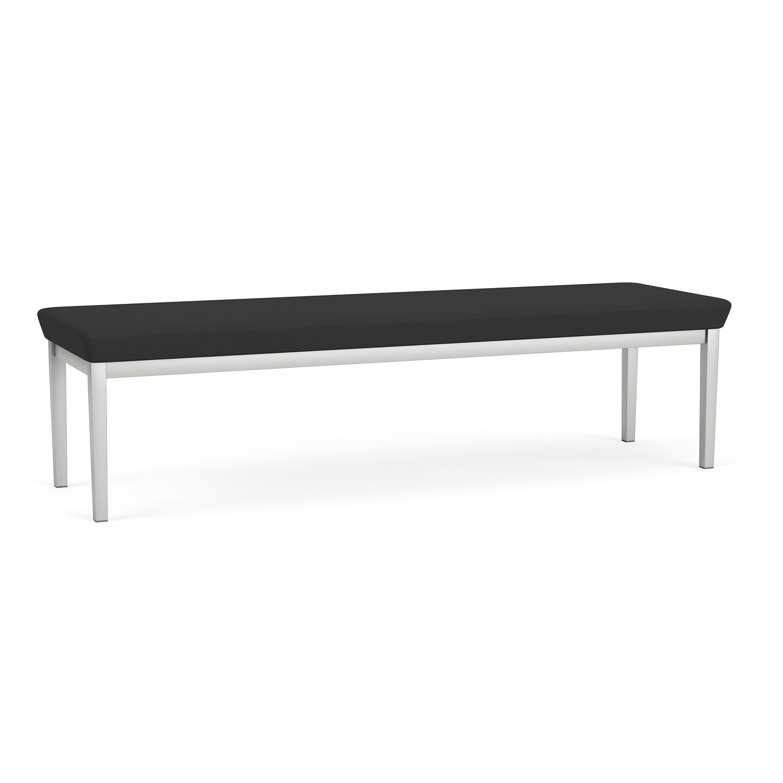 Lesro Amherst Steel Fabric 3-Seat Bench, Open House Graphite/Silver (AS3001.SSV-01OHGP)