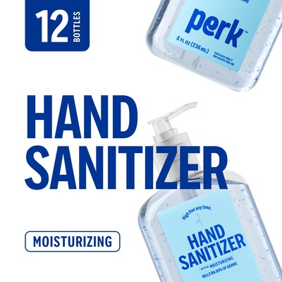 Perk 70% Alcohol Gel Hand Sanitizer, 8 oz., 12/Carton (PK55489CT)