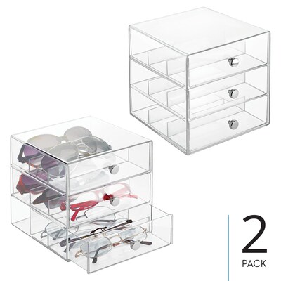 iDESIGN Stackable Storage Drawer, 3 Drawers, Plastic, Clear, 2/Pack (29094M2)