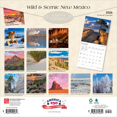 2026 BrownTrout New Mexico Wild & Scenic 12 x 12 Monthly Wall Calendar (9798330704859)