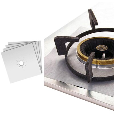 Extreme Fit Aluminum Foil Gas Stove Burner Cover Protector, 4/Pack (TI-4SFC-SIL)