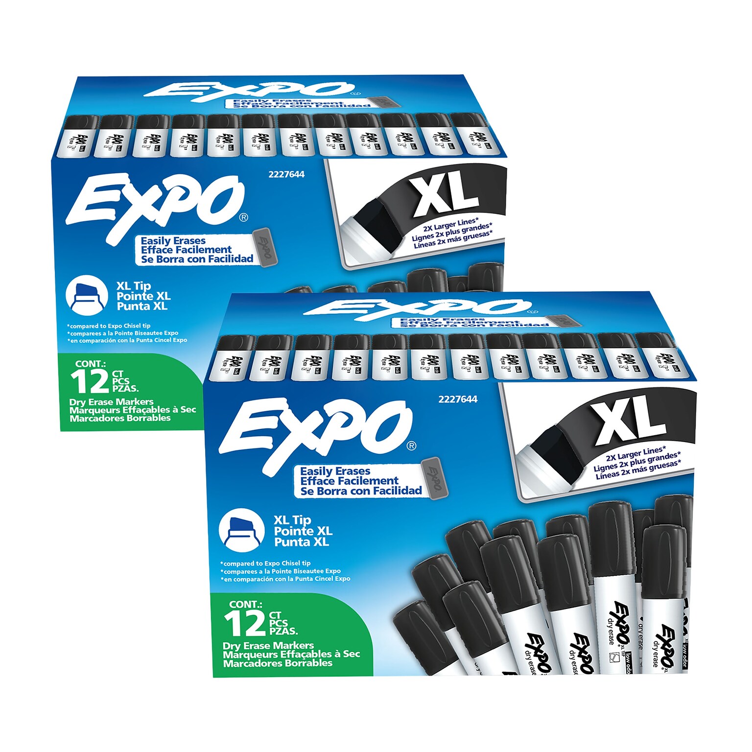EXPO XL Dry Erase Markers, Black, 24/Pack