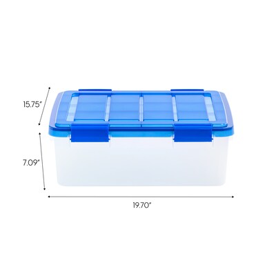 Iris 26.5 Quart Element Resistant Ultimate Clear Latching Plastic Storage Bin, Clear, 4/Pack (500133)