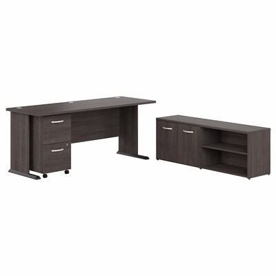 Bush Business Furniture Studio A 72W Computer Desk with File Cabinet and Storage Cabinet, Storm Gra