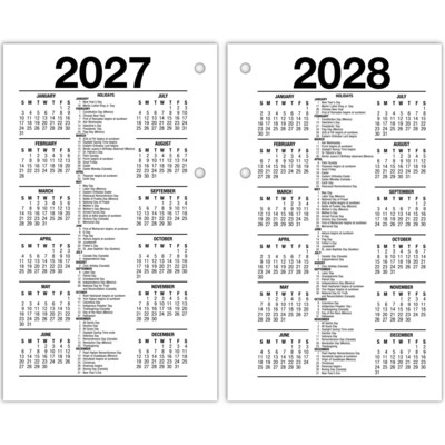2026 AT-A-GLANCE 6" x 3.5" Daily Calendar Refill Pages, White/Black (E717R-50-26)