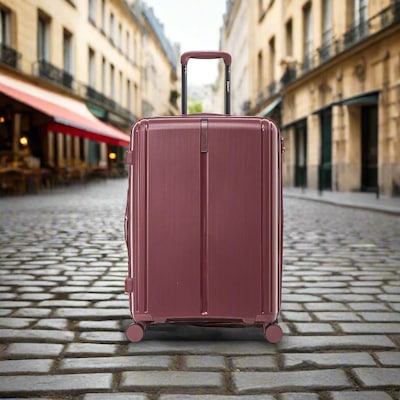 DUKAP Airley 25.79" Hardside Suitcase, 4-Wheeled Spinner, TSA Checkpoint Friendly, Wine (DKAIR00M-WIN)
