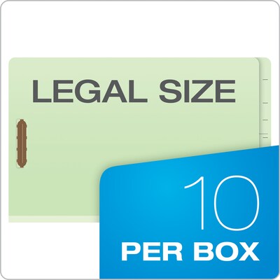 Pendaflex Reinforced Pressboard Classification Folder, 2-Dividers, 2" Expansion, Legal Size, Light Green, 10/Box (23324)