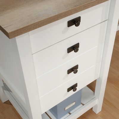 Sauder Cottage Road 65"W L-Shaped Desk, Soft White (428225)