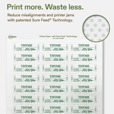 Avery Hemp Rectangle Laser/Inkjet Multipurpose Labels, 1" x 2-5/8", Off-White (600/Pack)