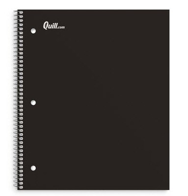 Quill Brand® Premium 5-Subject Notebook, 8.5" x 11", College Ruled, 200 Sheets, Black (TR58317)