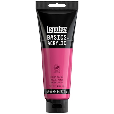 Liquitex BASICS Acrylic Paint Tube, Medium Magenta, 250 mL (LIQ4385500)