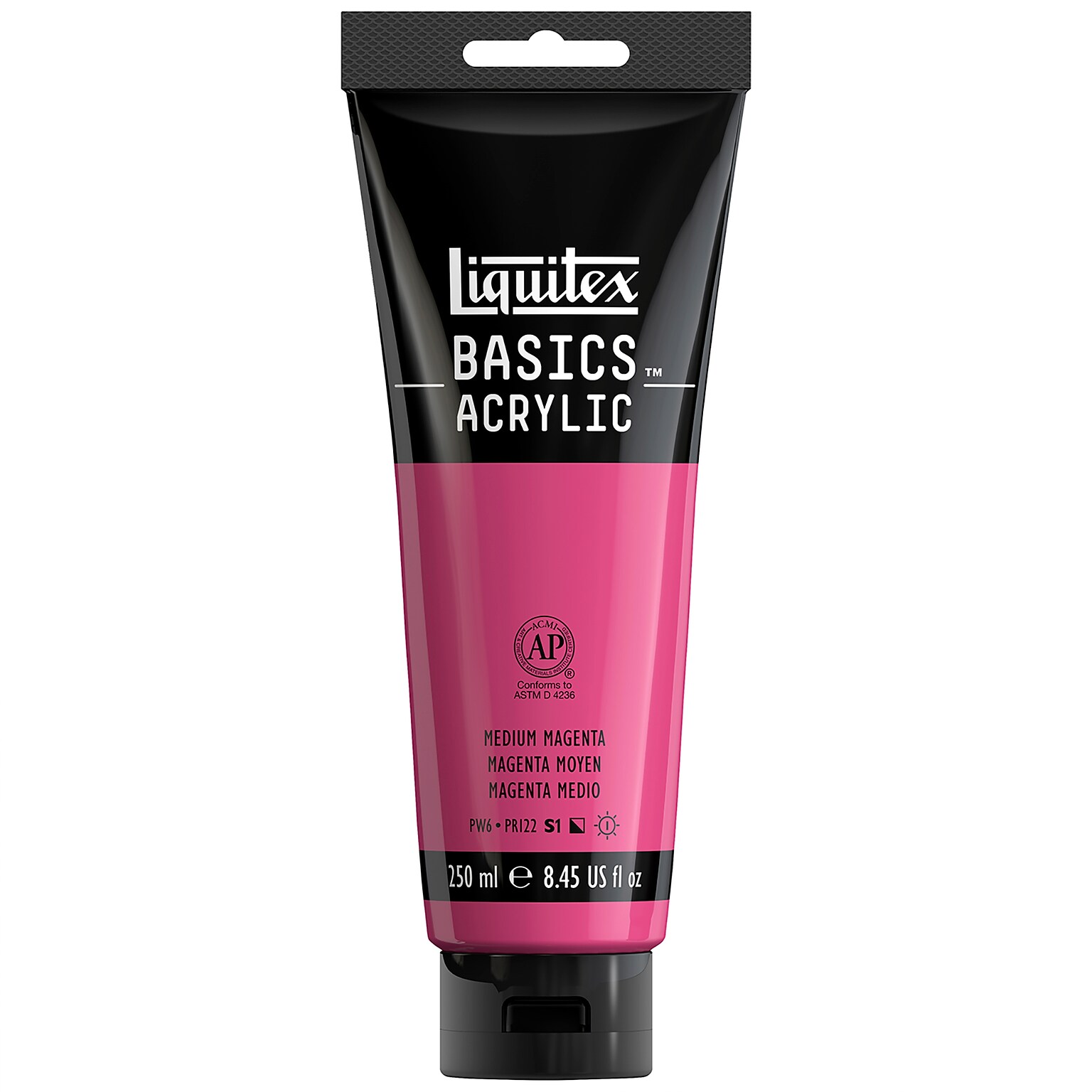 Liquitex BASICS Acrylic Paint Tube, Medium Magenta, 250 mL (LIQ4385500)