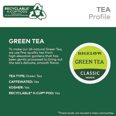 Bigelow Classic Green Tea, Keurig K-Cup Pod, 96/Carton (6085CT)