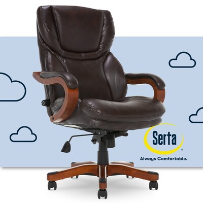 Serta Big and Tall Ergonomic Bonded Leather Big & Tall Chair, 350 lb. Capacity, Light Brown (43506A)