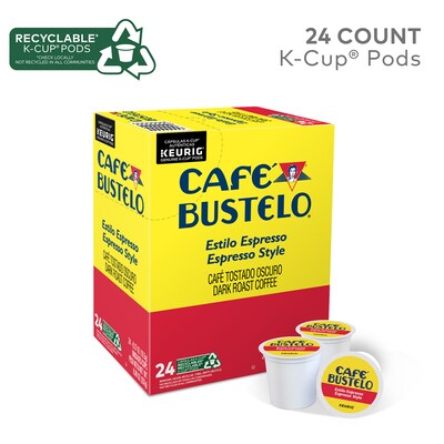 Cafe Bustelo Espresso Coffee, Dark Roast, Keurig® K-Cup® Pods, 24/Box (6106)