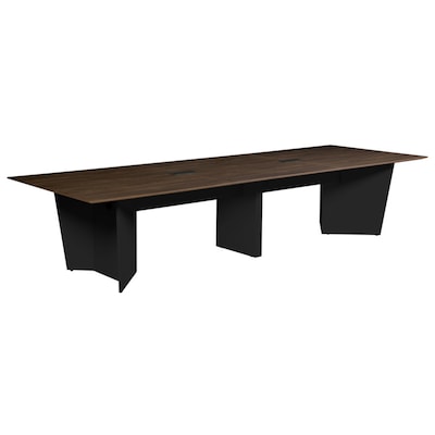 Regency Array 144W x 48D Conference Table with Grommet, Neo Walnut/Black (ACT14448NWBK)