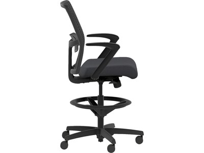 HON Ignition 2.0 ReActiv Back Vinyl Task Stool with Footrest and Lumbar Support, Black (HITSRA.S0.F.H.0S.SX23.BL.SB.T)