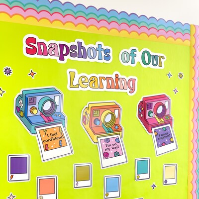 Carson-Dellosa Happily Ever Elementary Retro Remix Snapshots of Our Learning Bulletin Board Set (110595)