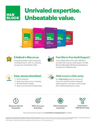 H&R Block Tax Software Deluxe + State 2023 for 1 User, Windows, Download (1316800-23)
