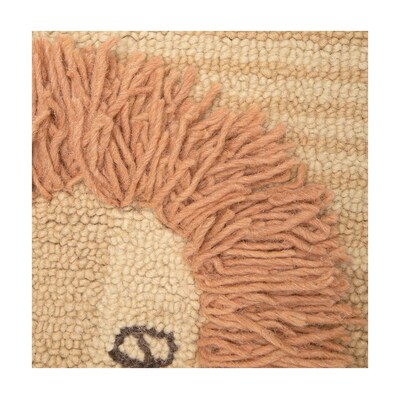 Crane Baby Kendi Wool 36" x 21" Lion Shape Rug, Beige (BC-120RG-1)