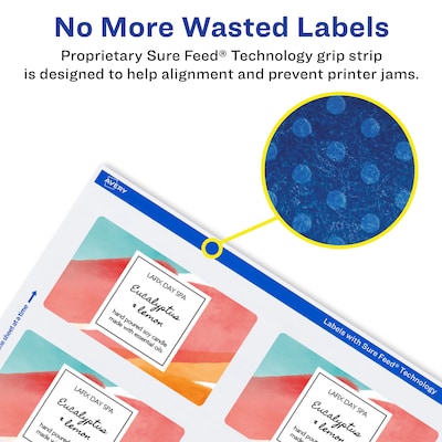 Avery Laser/Inkjet Rectangle Waterproof Multipurpose Labels, 2.75"  x 2", White, 400/Box (94236)