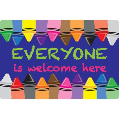 Ashley Smart Poly Computer Mouse Pad, 8 x 10, Everyone is Welcome Here, Crayons, 6/Pack (ASH12502-