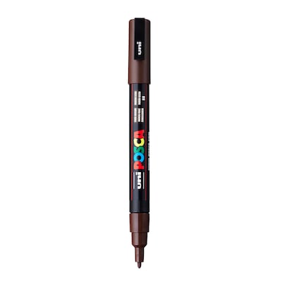 POSCA PC-3M Water Based Paint Marker, Fine Bullet Tip, Dark Brown, 3/Pack (UBCPC3MDARKBROWN-3)