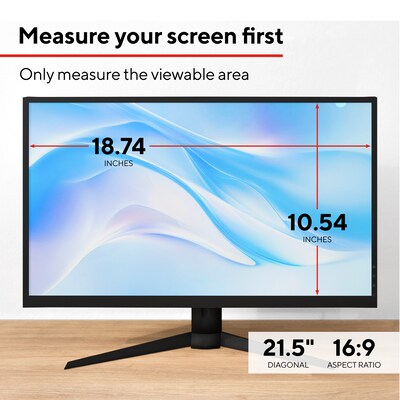 Staples TECH Anti-Glare Privacy Filter for 21.5" Widescreen Monitor (16:9) (ST62133-CC)