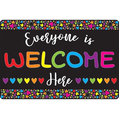 Ashley Smart Poly Computer Mouse Pad, 8 x 10, Everyone is Welcome Here, Hearts, 10/Pack (ASH97101)